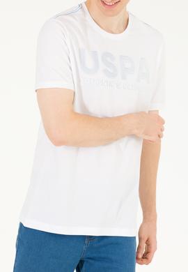 Erkek Beyaz Bisiklet Yaka Tişört - 50269180005