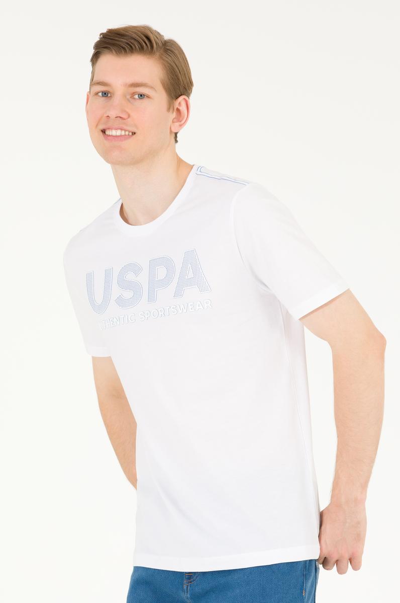 Erkek Beyaz Bisiklet Yaka Tişört