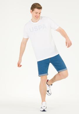 Erkek Beyaz Bisiklet Yaka Tişört - 50269180005