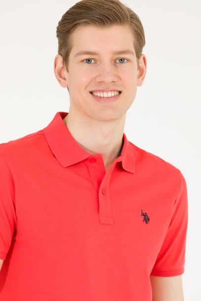 Erkek Kırmızı Basic Polo Yaka Tişört