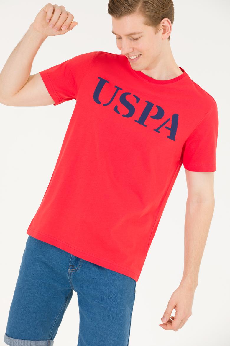 Erkek Kırmızı Basic Bisiklet Yaka Tişört - 50262976087