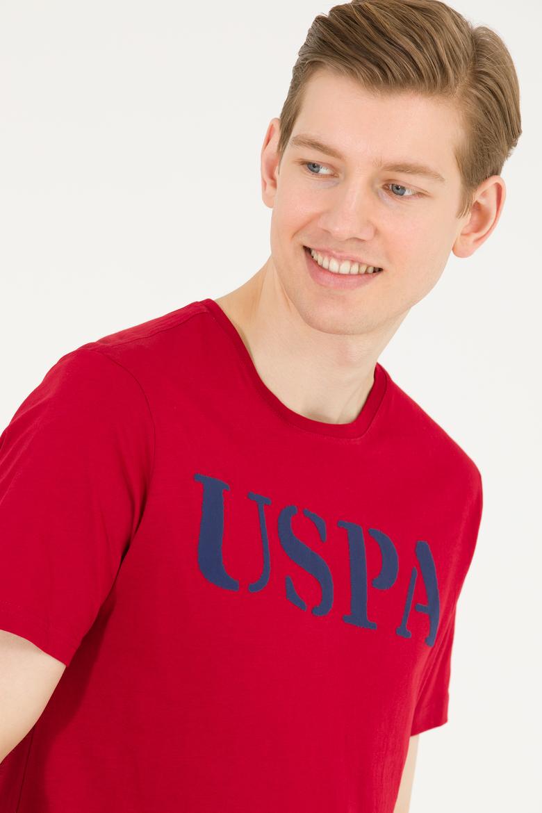 Erkek Bordo Basic Bisiklet Yaka Tişört - 50262976150