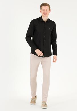 Erkek Siyah Uzun Kollu Basic Gömlek - 50263048042