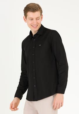 Erkek Siyah Uzun Kollu Basic Gömlek - 50263048042