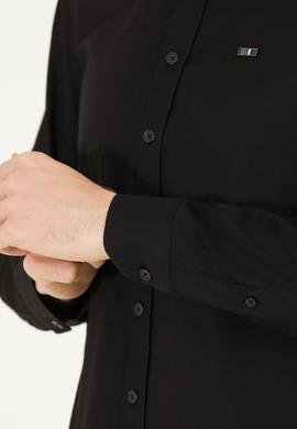 Erkek Siyah Uzun Kollu Basic Gömlek - 50263048042