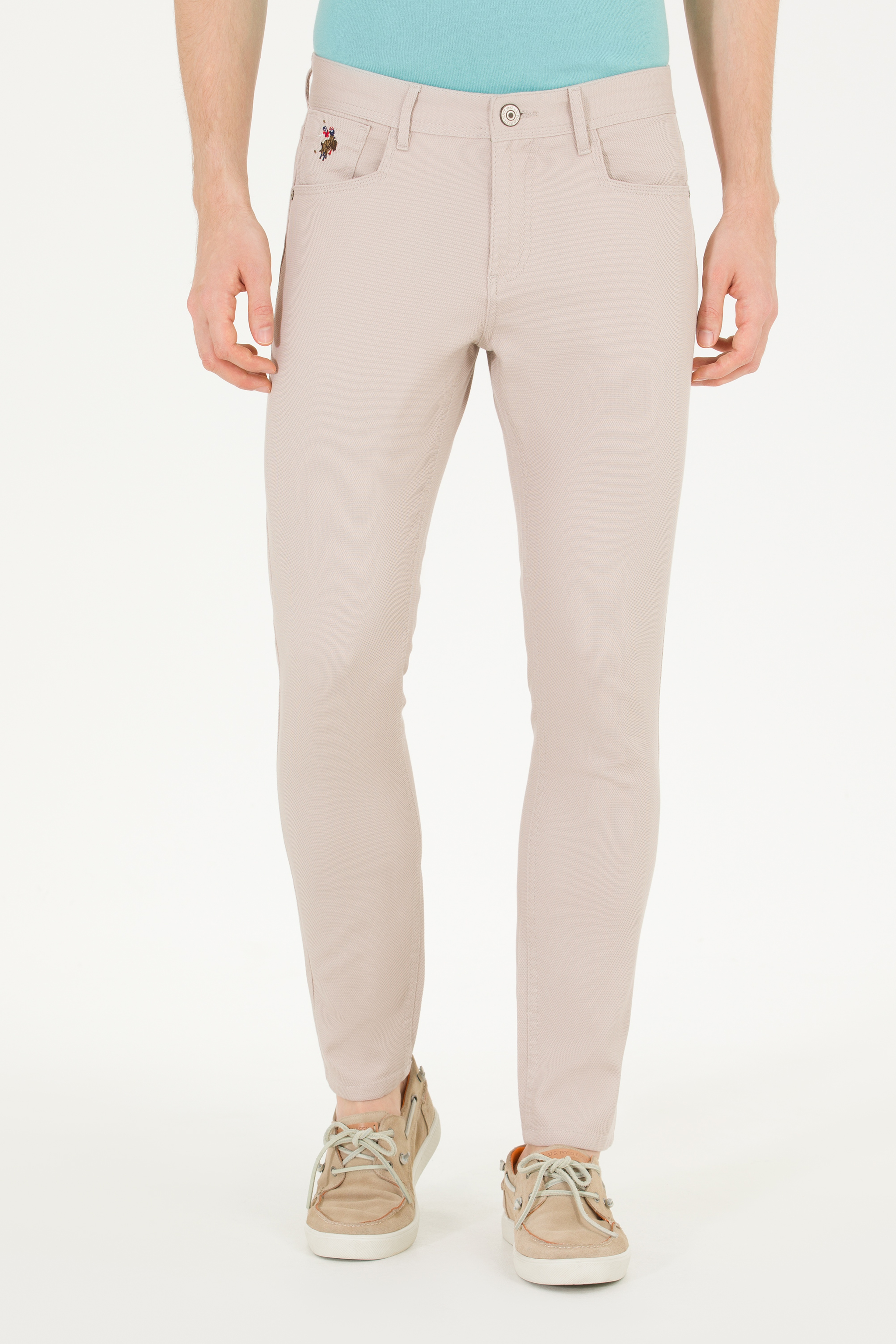 Erkek Slim Fit Taş Kanvas / Chino Pantolon - Image 2