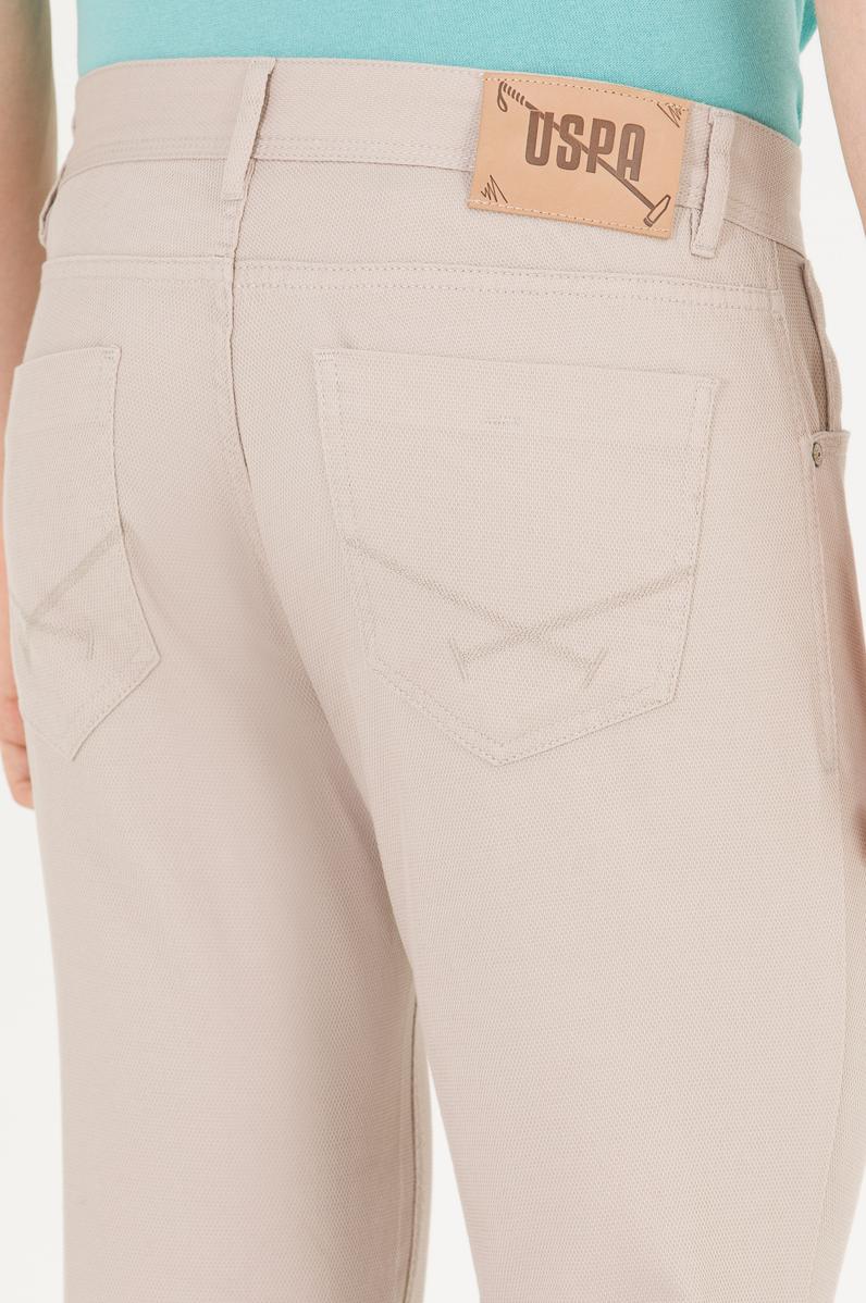 Erkek Slim Fit Taş Kanvas / Chino Pantolon