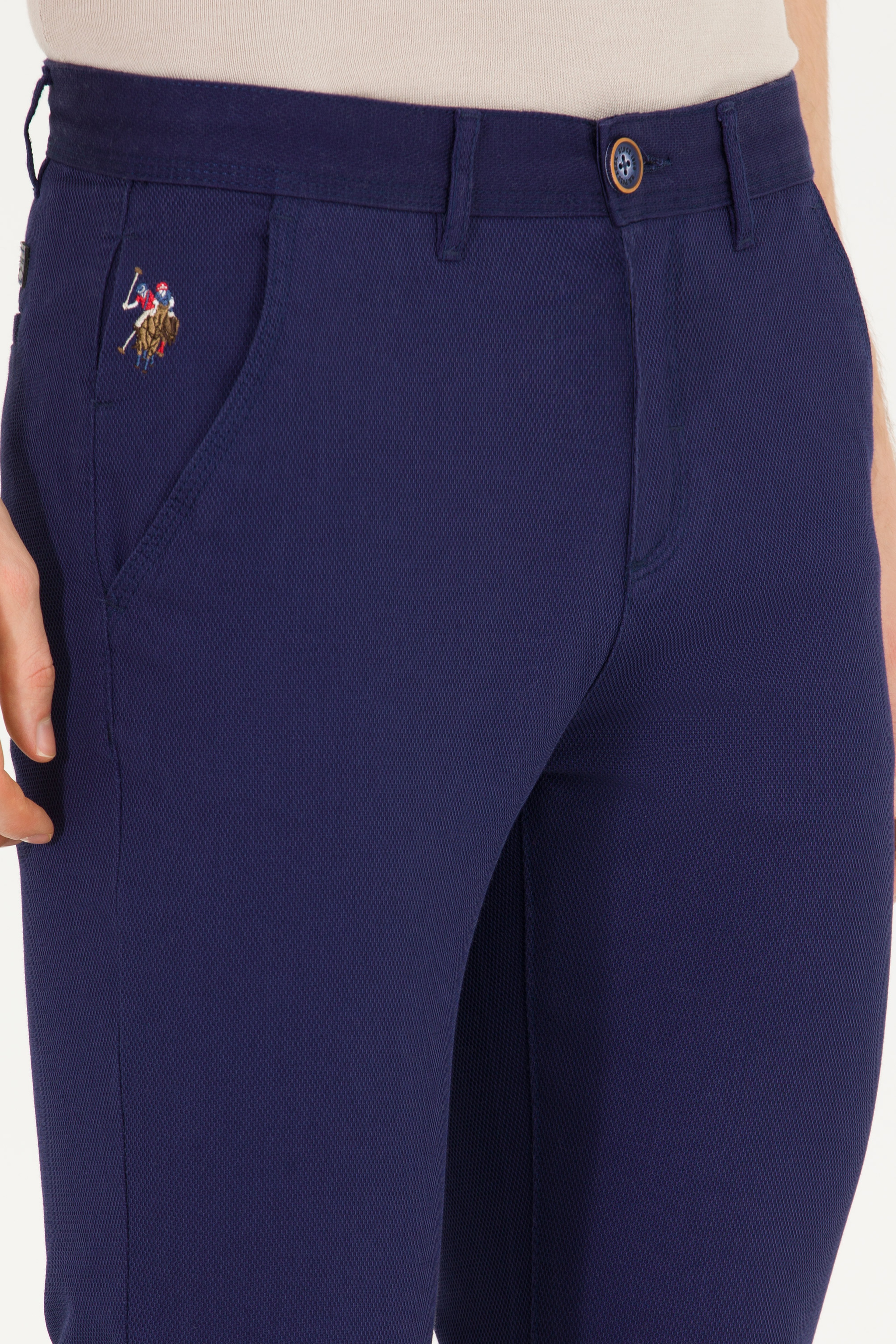 Erkek Slim Fit Lacivert Kanvas / Chino Pantolon