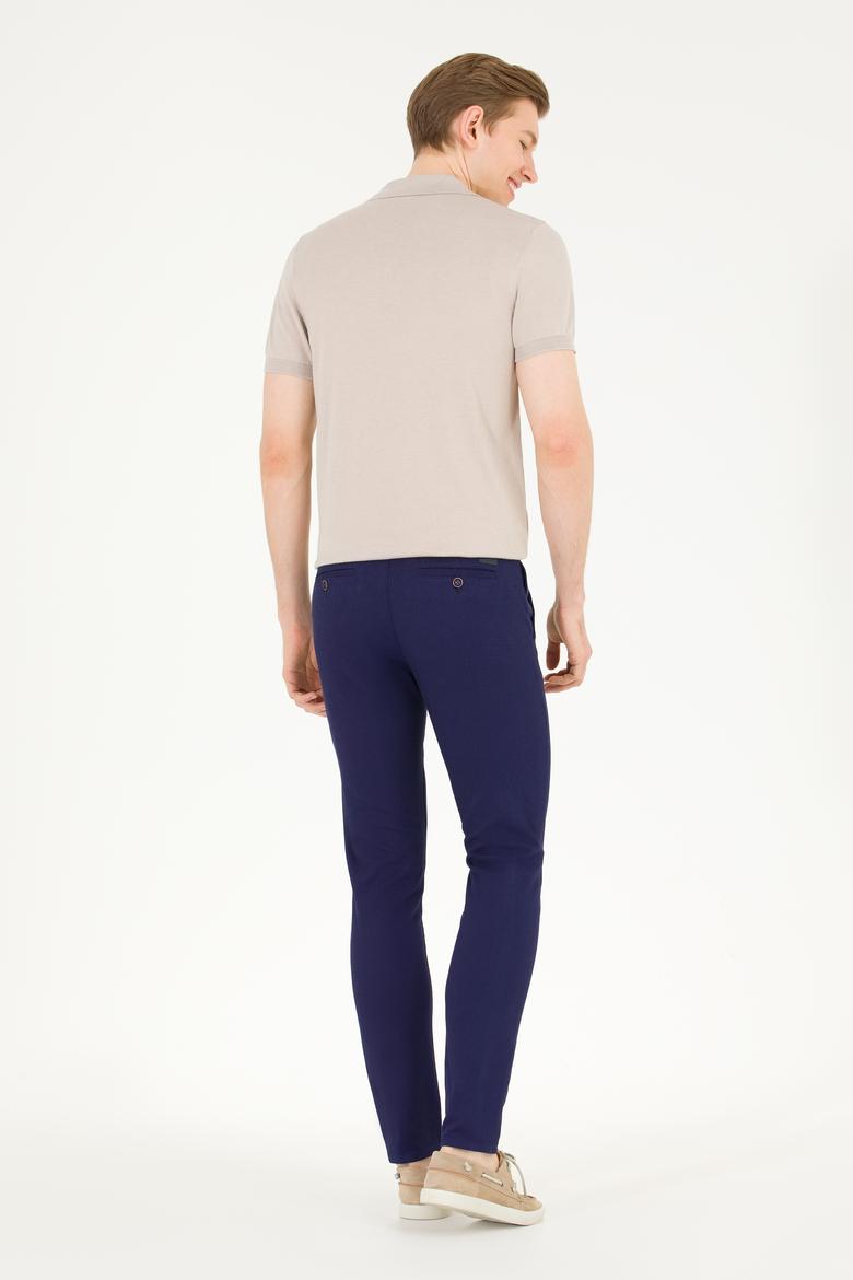 Erkek Slim Fit Lacivert Kanvas / Chino Pantolon - 50266090002