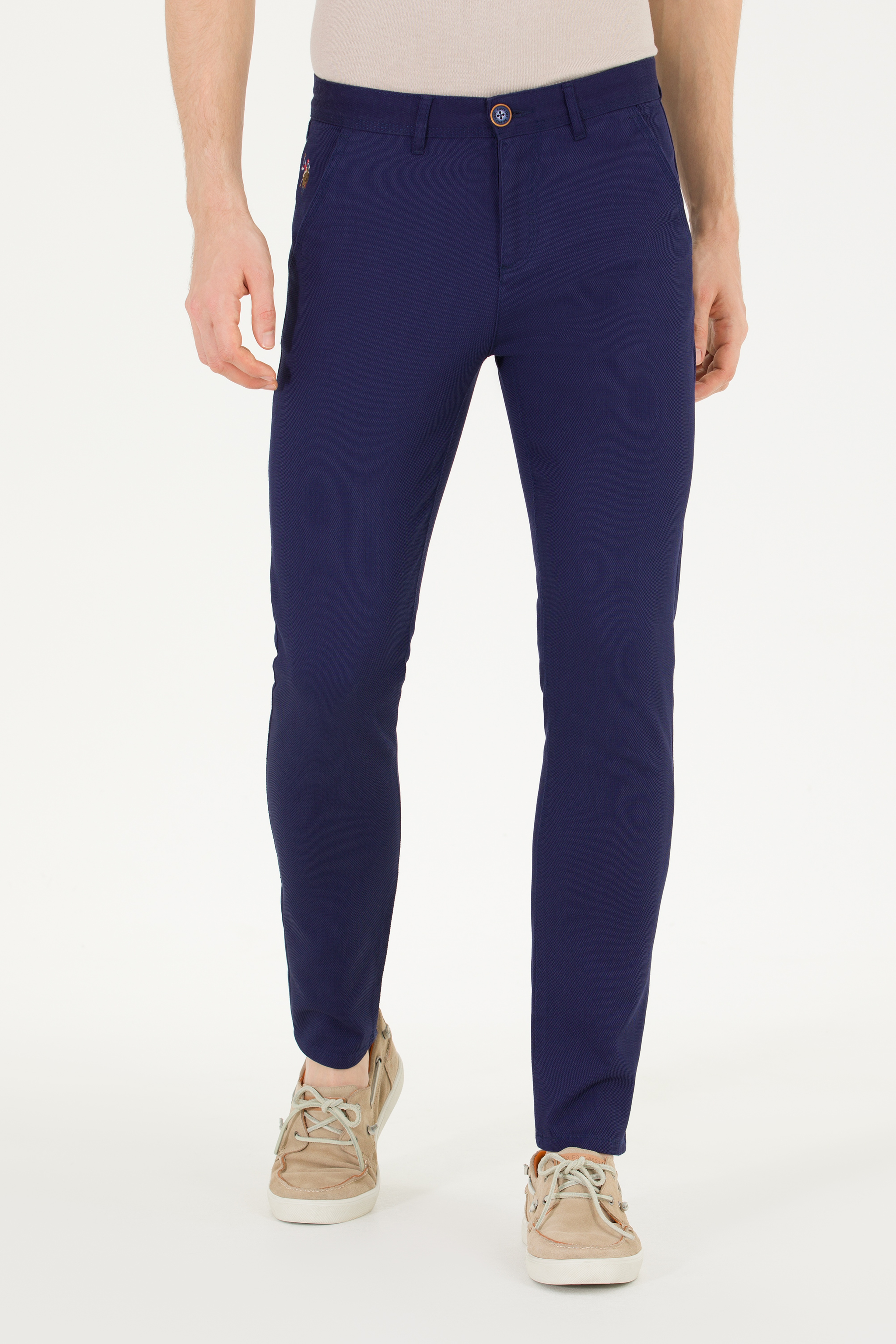 Erkek Slim Fit Lacivert Kanvas / Chino Pantolon