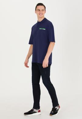 Erkek Lacivert Oversize Polo Yaka Tişört - 50265062007