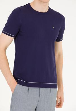 Erkek Lacivert Bisiklet Yaka Triko Kazak - 50262474001