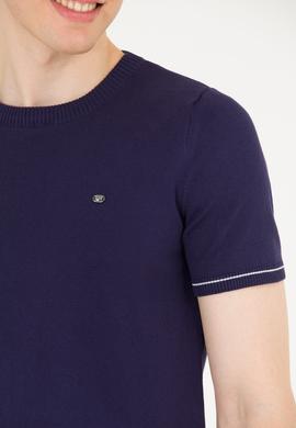 Erkek Lacivert Bisiklet Yaka Triko Kazak - 50262474001