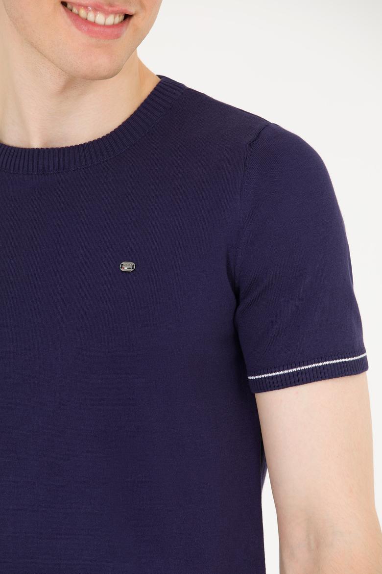 Erkek Lacivert Bisiklet Yaka Triko Kazak - 50262474001