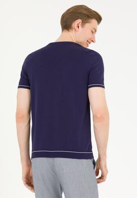 Erkek Lacivert Bisiklet Yaka Triko Kazak - 50262474001