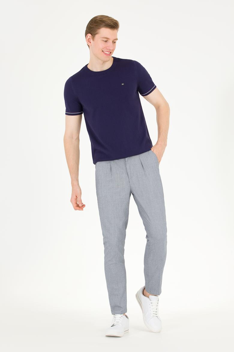 Erkek Lacivert Bisiklet Yaka Triko Kazak - 50262474001