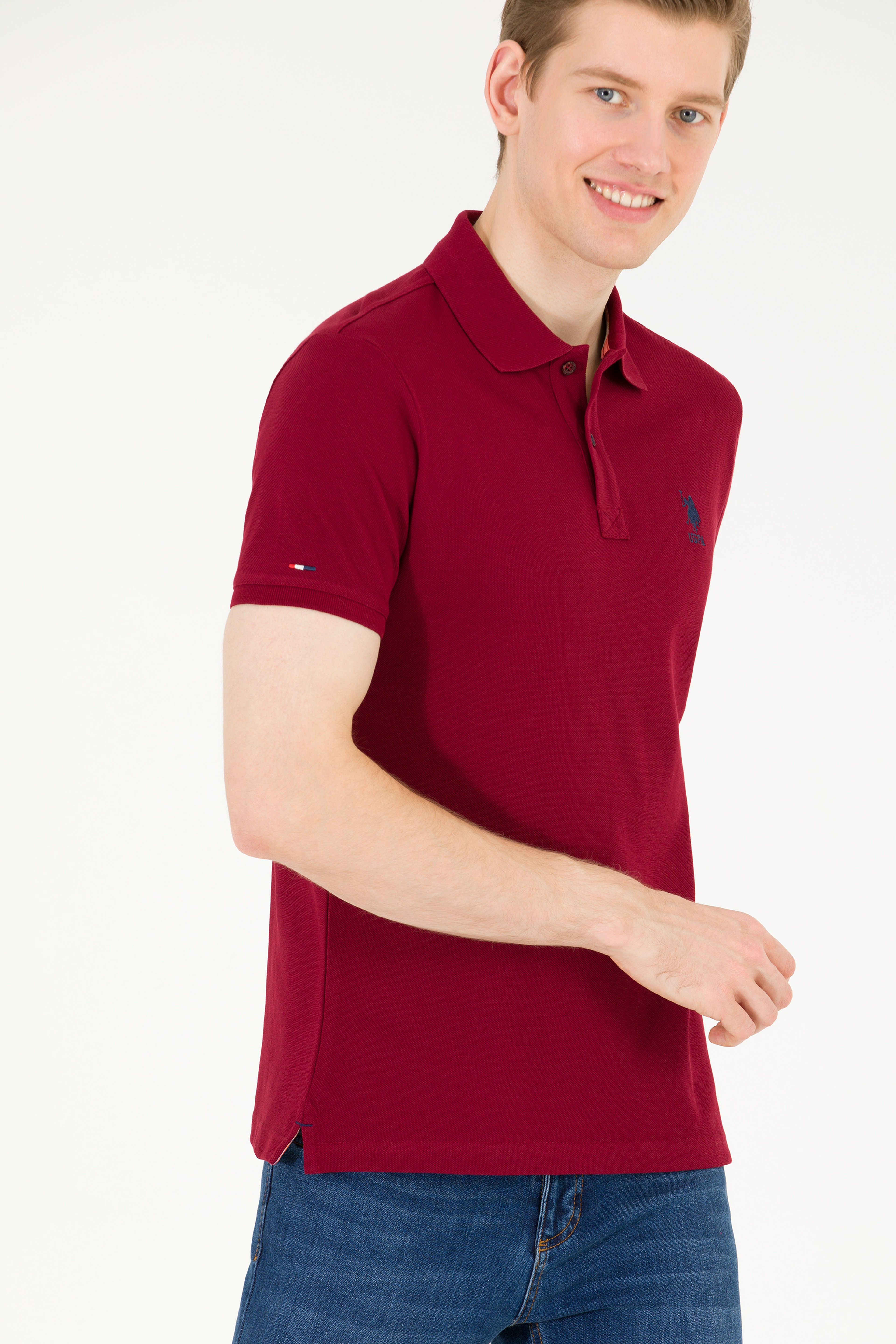 Erkek Plum Basic Polo Yaka Tişört - Image 3