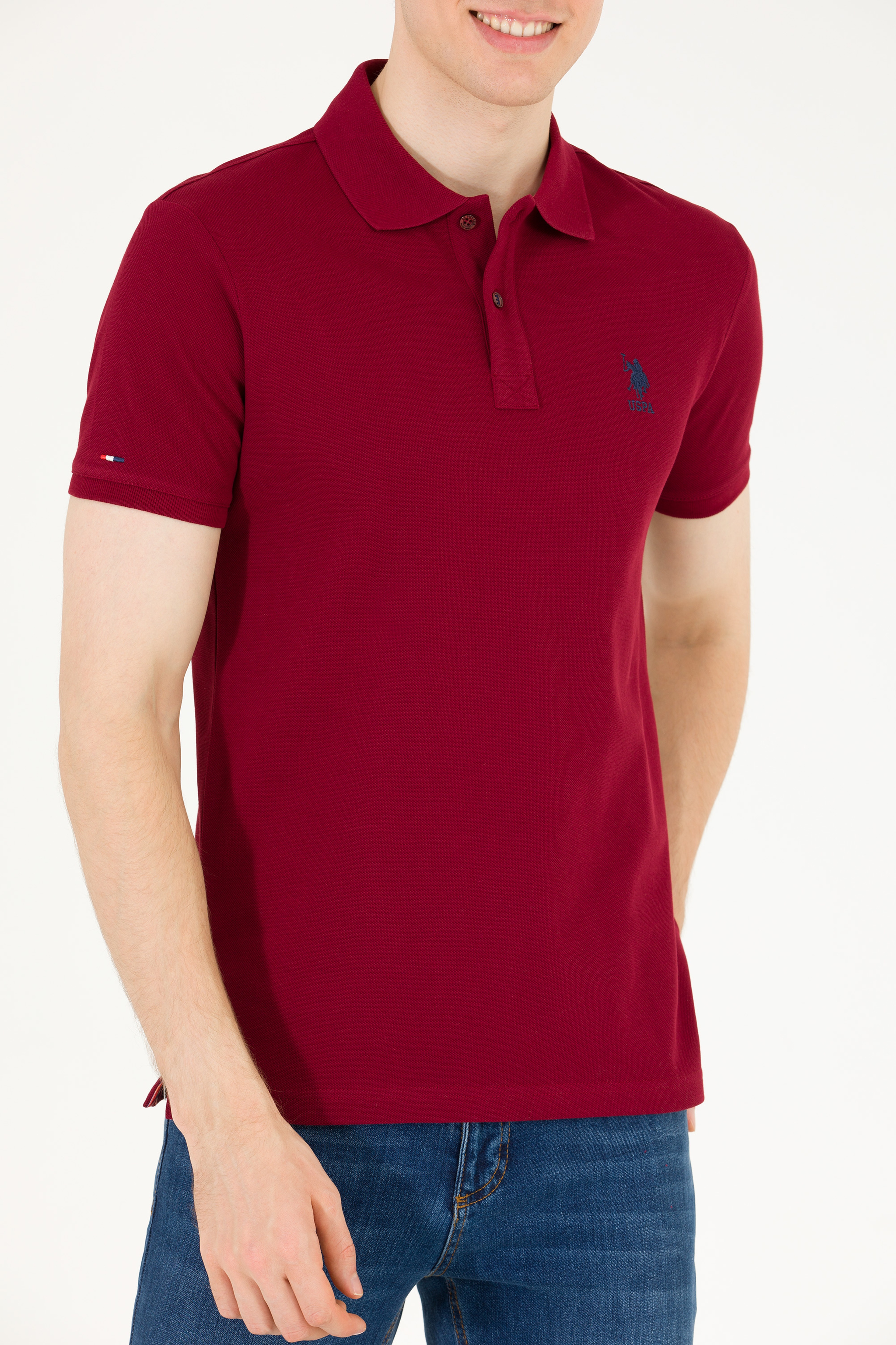 Erkek Plum Basic Polo Yaka Tişört - Image 6