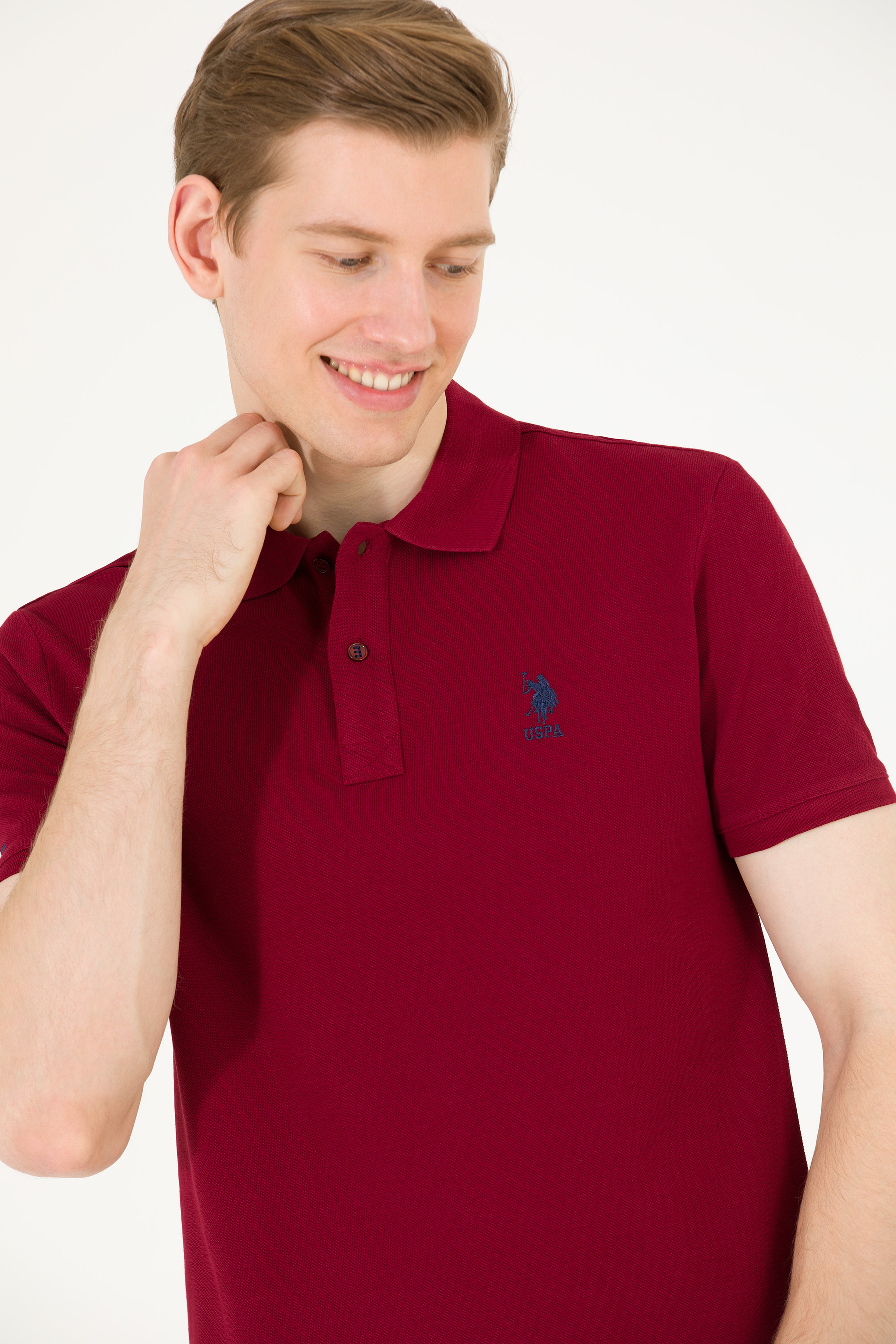 Erkek Plum Basic Polo Yaka Tişört - Image 4