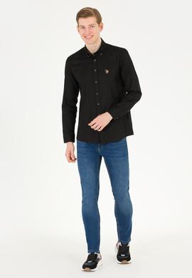 Erkek Siyah Uzun Kollu Basic Gömlek - 50263099109