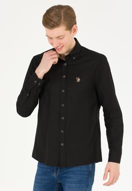 Erkek Siyah Uzun Kollu Basic Gömlek - 50263099109