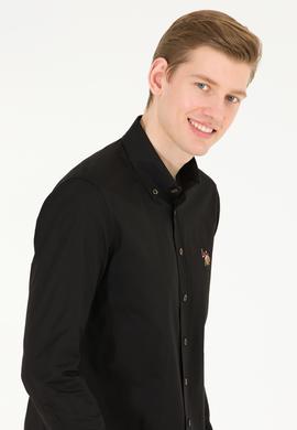 Erkek Siyah Uzun Kollu Basic Gömlek - 50263099109