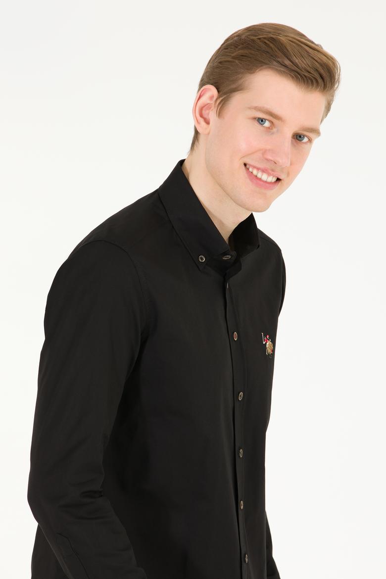 Erkek Siyah Uzun Kollu Basic Gömlek - 50263099109