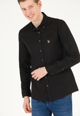 Erkek Siyah Uzun Kollu Basic Gömlek - 50263099109