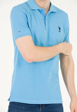 Erkek Turkuaz Basic Polo Yaka Tişört - 50263238134