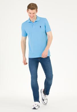Erkek Turkuaz Basic Polo Yaka Tişört - 50263238134