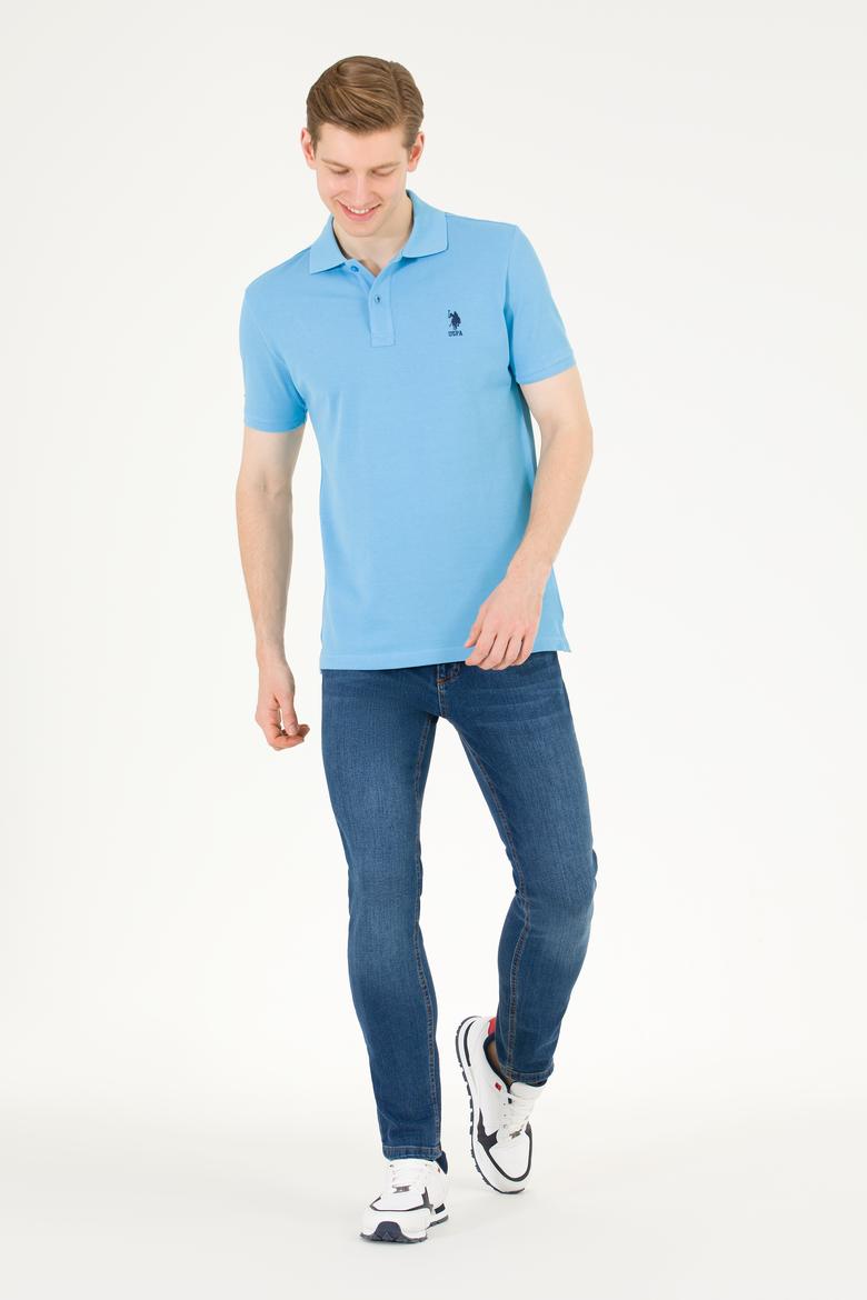 Erkek Turkuaz Basic Polo Yaka Tişört - 50263238134