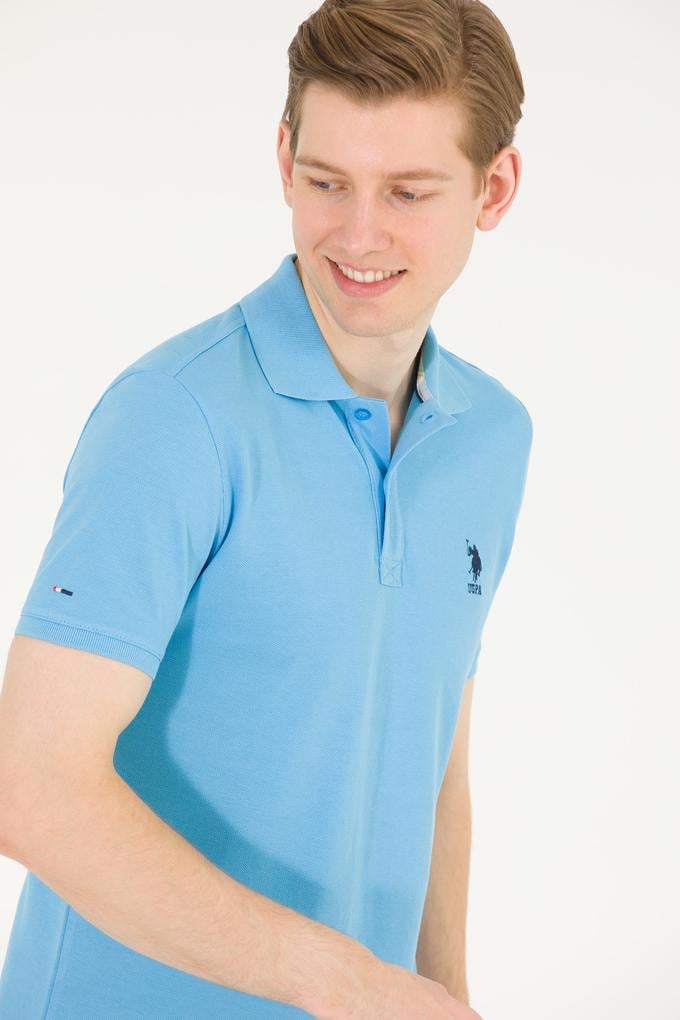 Erkek Turkuaz Basic Polo Yaka Tişört