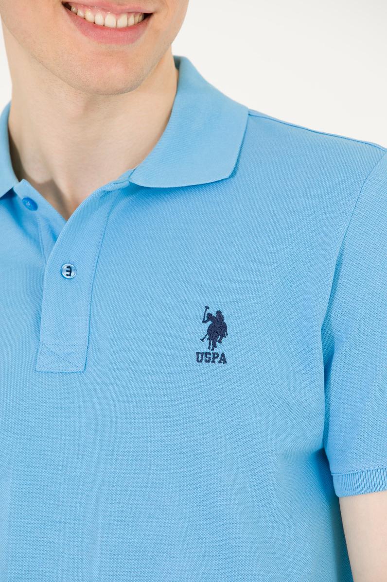 Erkek Turkuaz Basic Polo Yaka Tişört