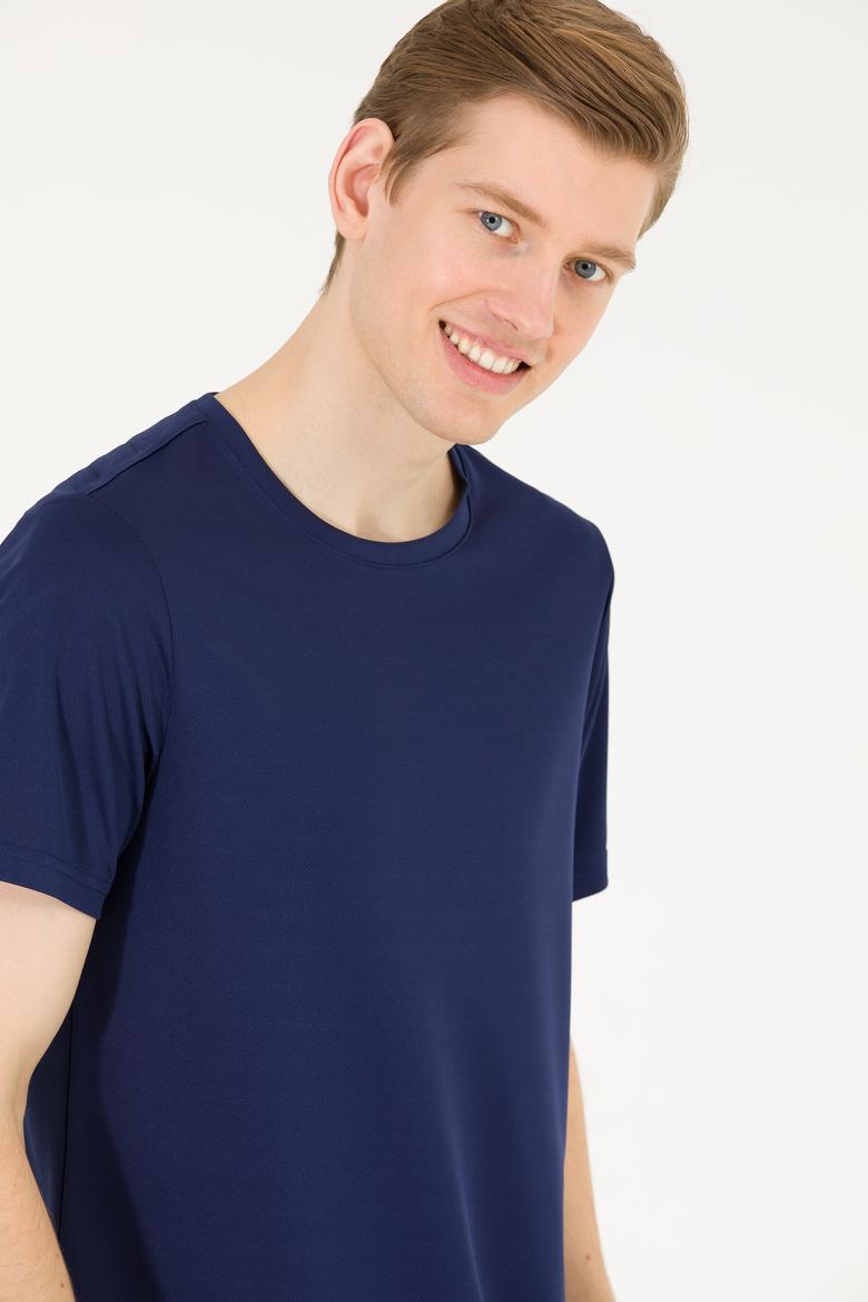 Erkek Lacivert Bisiklet Yaka Tişört - 50263562006