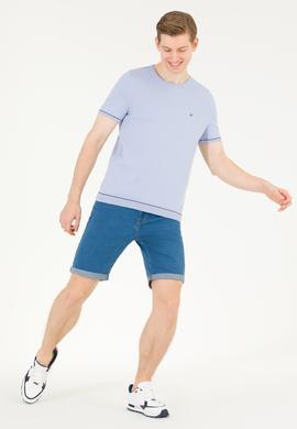 Erkek Açık Mavi Bisiklet Yaka Triko Kazak - 50262474015