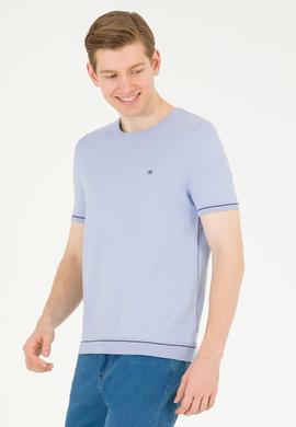 Erkek Açık Mavi Bisiklet Yaka Triko Kazak - 50262474015