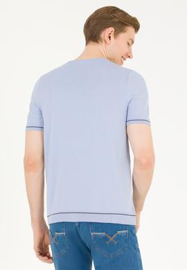 Erkek Açık Mavi Bisiklet Yaka Triko Kazak - 50262474015