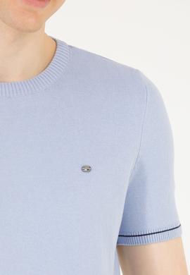 Erkek Açık Mavi Bisiklet Yaka Triko Kazak - 50262474015