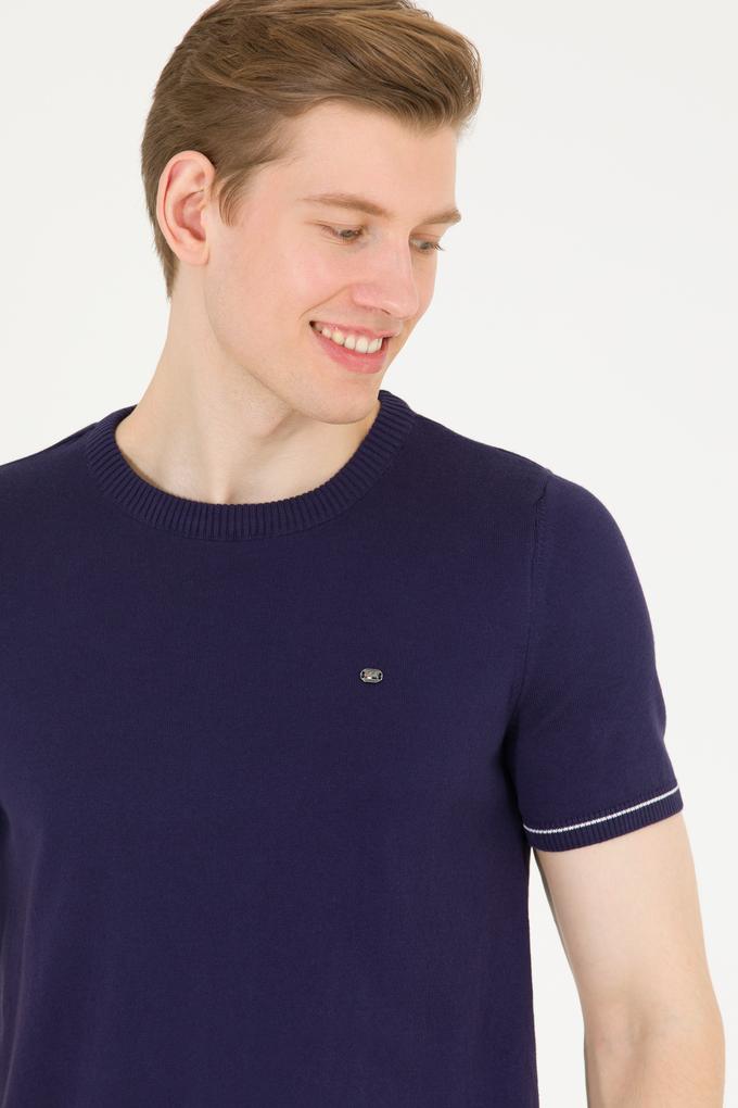 Erkek Lacivert Bisiklet Yaka Triko Kazak