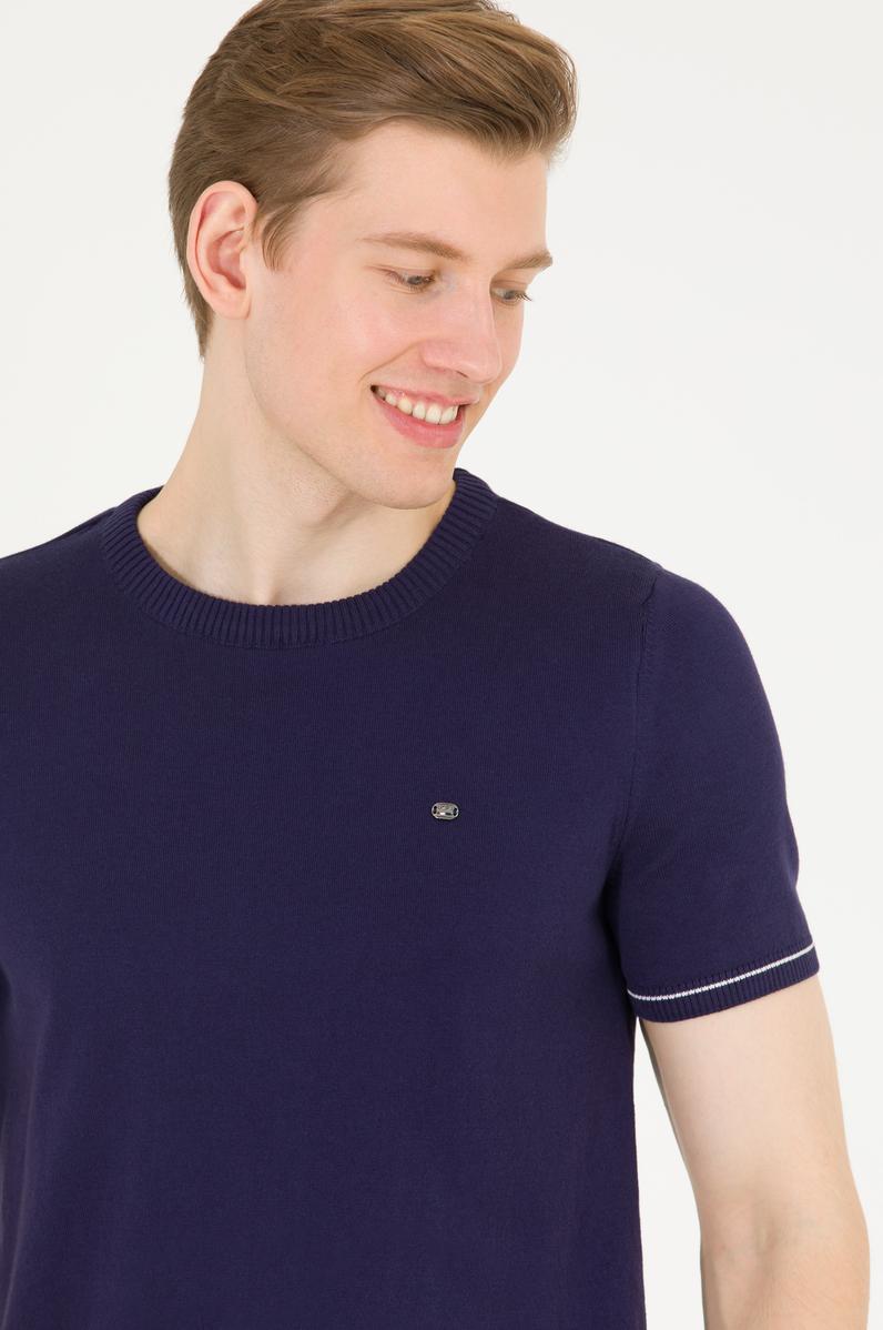 Erkek Lacivert Bisiklet Yaka Triko Kazak