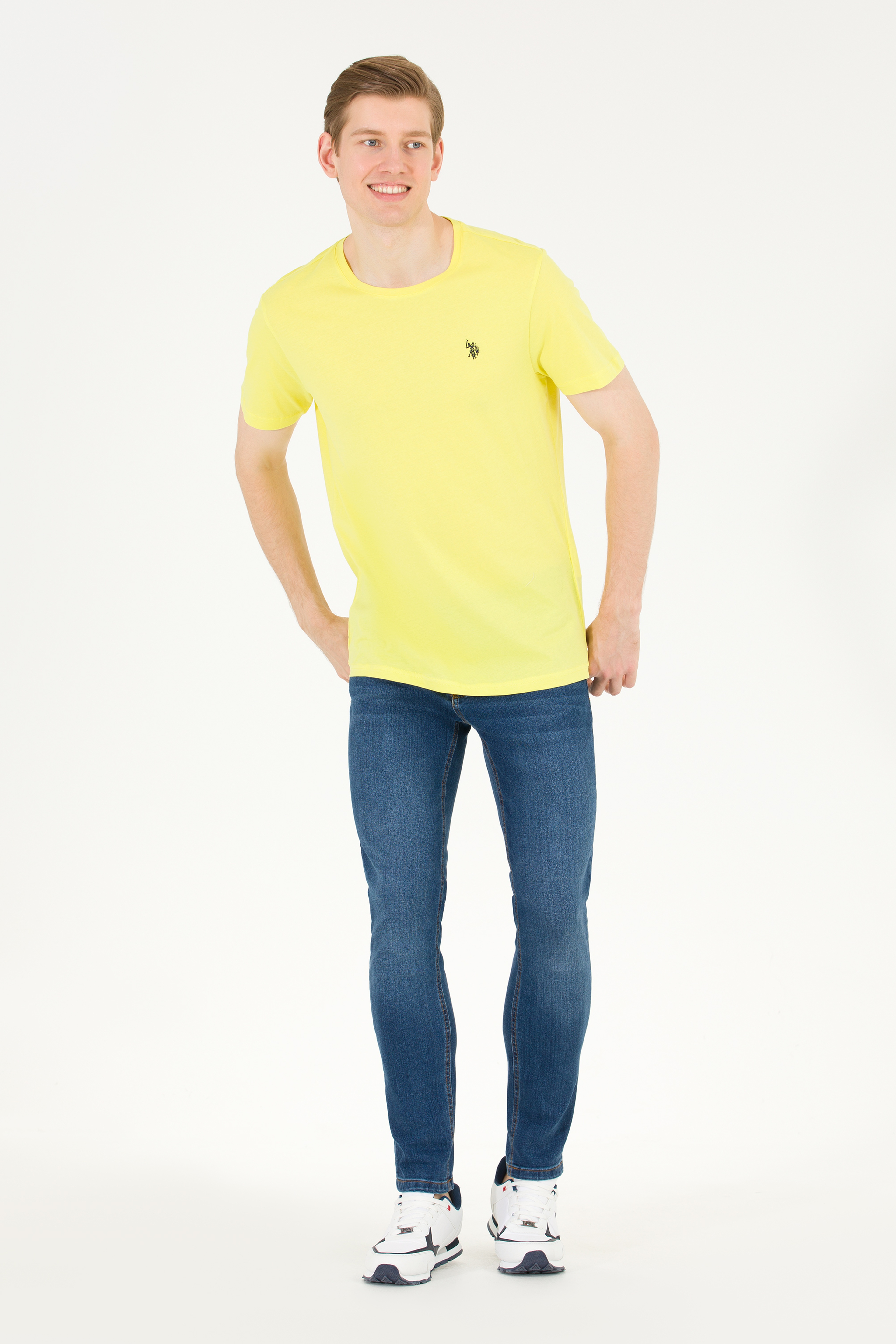 Erkek Citron Basic Bisiklet Yaka Tişört - Image 4