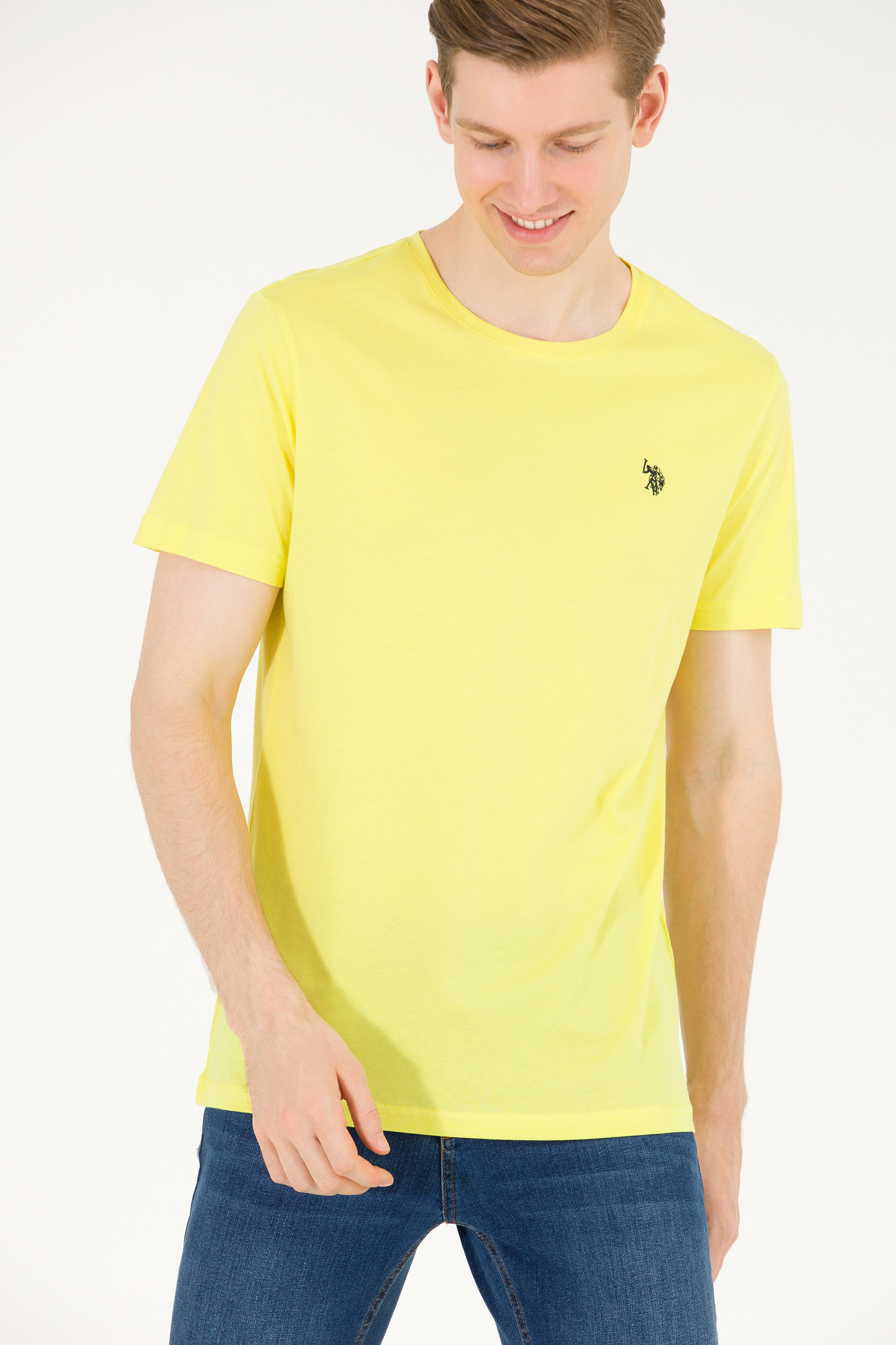 Erkek Citron Basic Bisiklet Yaka Tişört - Image 3