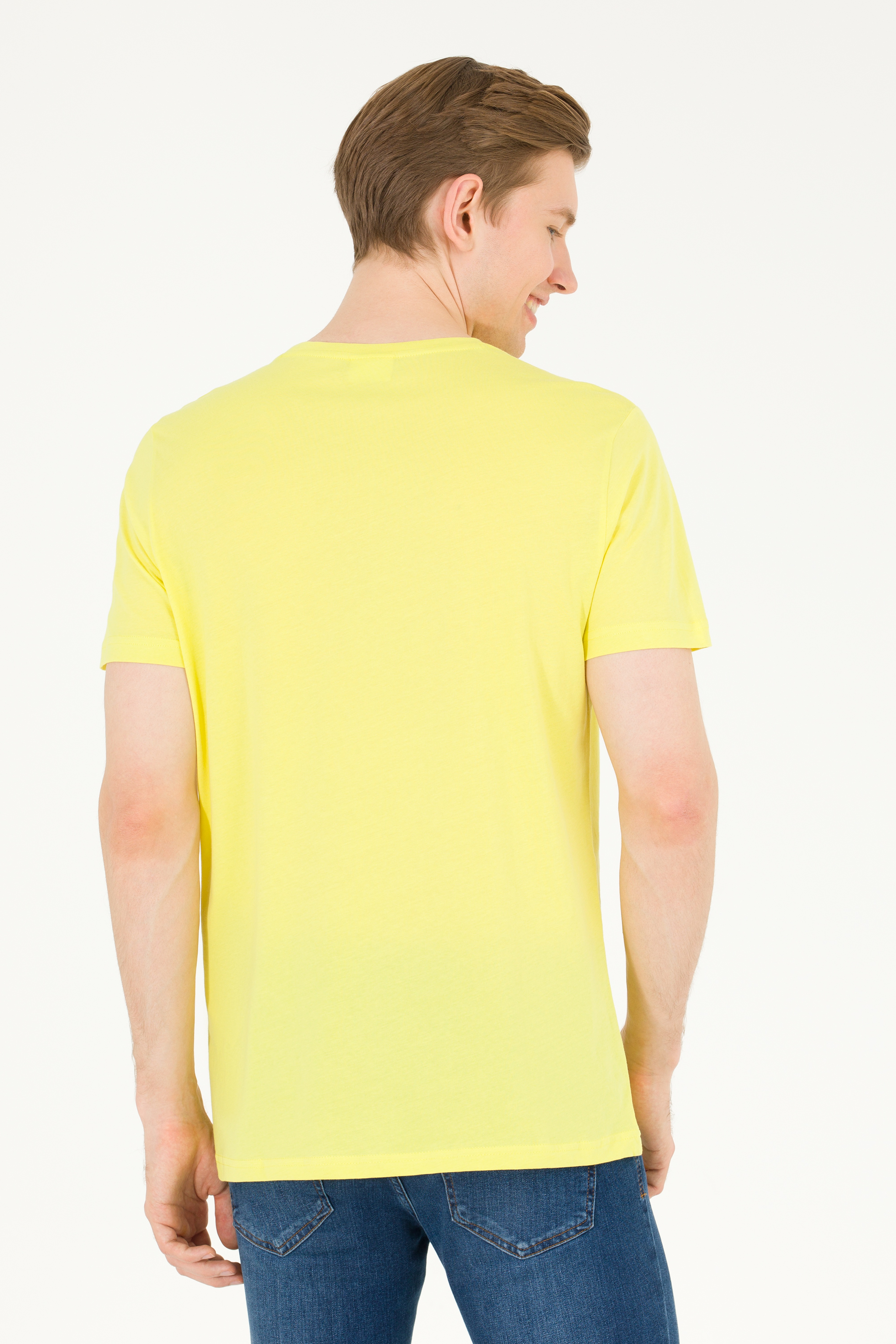 Erkek Citron Basic Bisiklet Yaka Tişört - Image 5