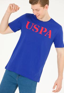 Erkek Mavi Basic Bisiklet Yaka Tişört - 50262976091