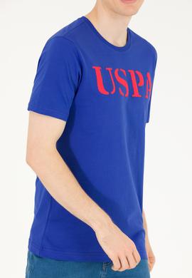 Erkek Mavi Basic Bisiklet Yaka Tişört - 50262976091