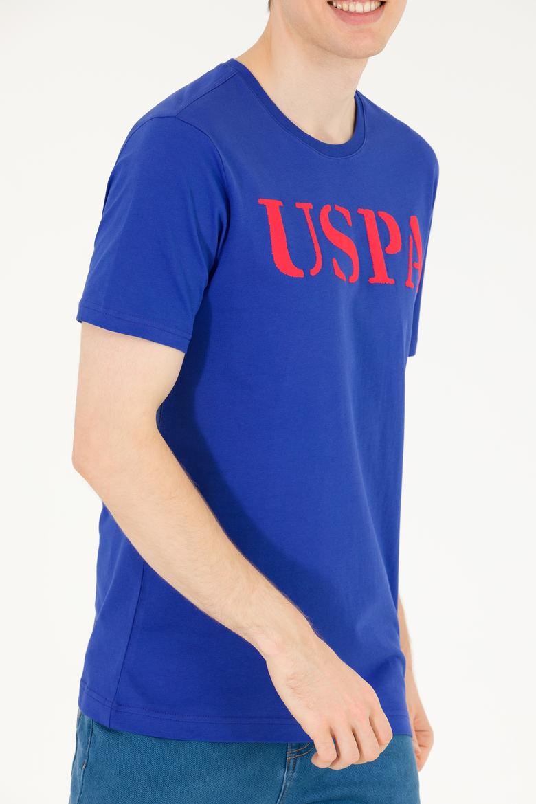 Erkek Mavi Basic Bisiklet Yaka Tişört - 50262976091