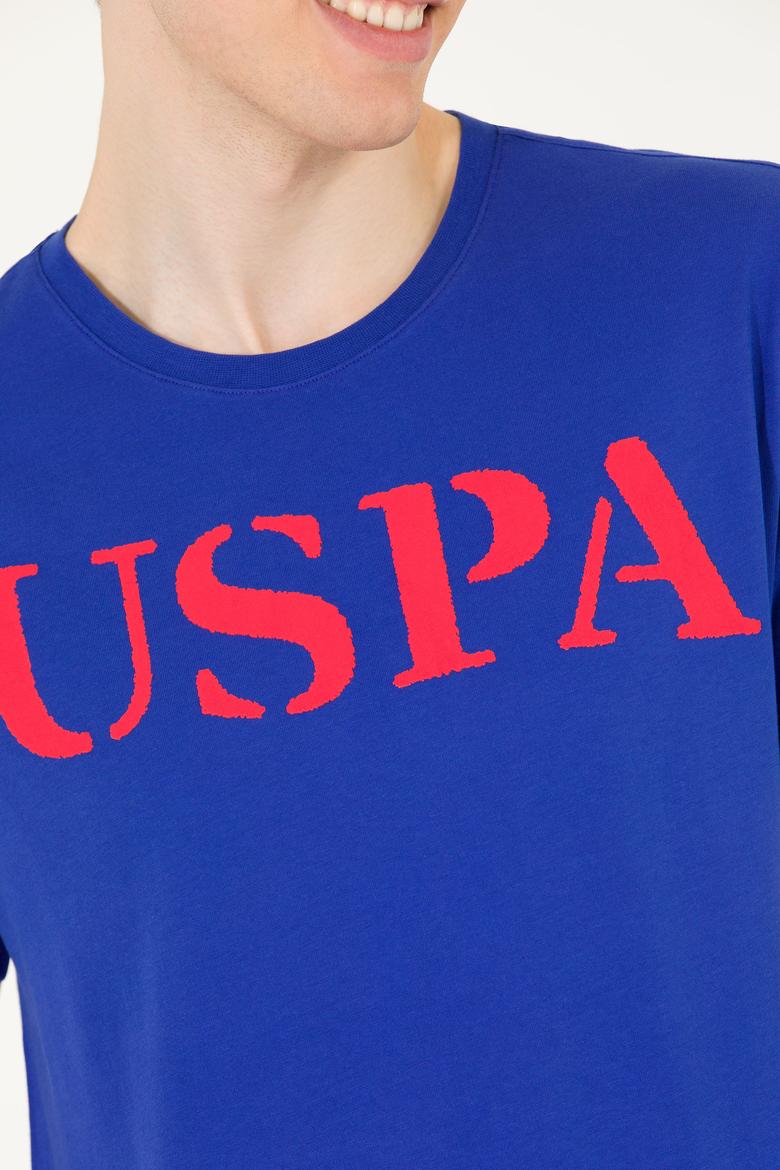 Erkek Mavi Basic Bisiklet Yaka Tişört - 50262976091