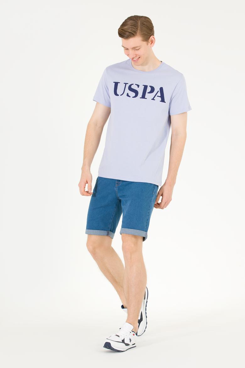 Erkek Mavi Basic Bisiklet Yaka Tişört - 50262976231