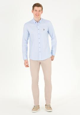 Erkek Açık Mavi Uzun Kollu Basic Gömlek - 50263099006
