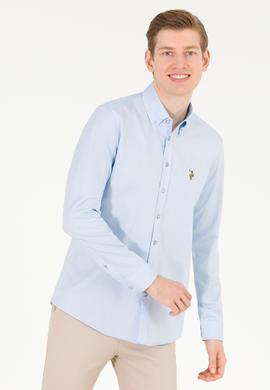 Erkek Açık Mavi Uzun Kollu Basic Gömlek - 50263099006
